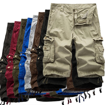 Men’s Cotton Cargo Shorts – Summer Military Tactical Streetwear with Multi Pockets