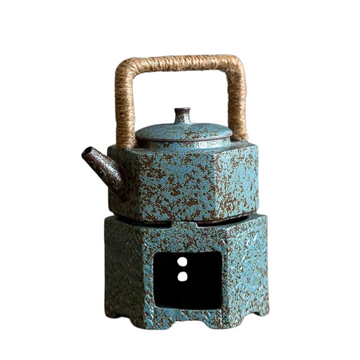Japanese Stoneware Teapot Warmer – Candle-Heated Retro Ceramic Base