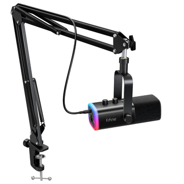 Podcast Gaming Computer Microphone with Arm Stand Dynamic Mic Set