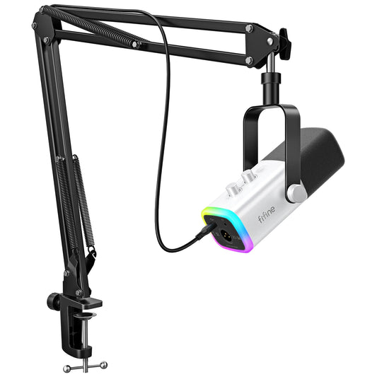 Podcast Gaming Computer Microphone with Arm Stand Dynamic Mic Set