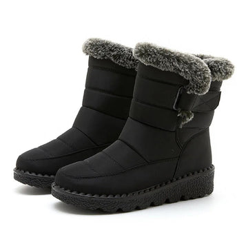 Women's Winter Snow Ankle Low Heels Boots With Fur Shoes