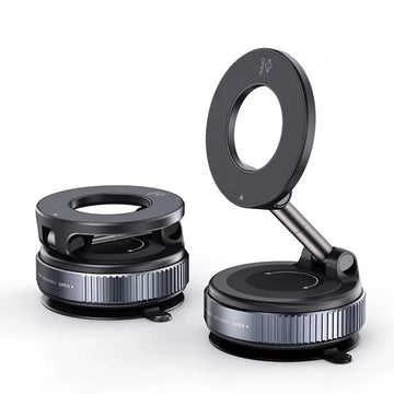 Magnetic Car Phone Holder – Foldable Vacuum Mount, Multi-Angle Adjustment