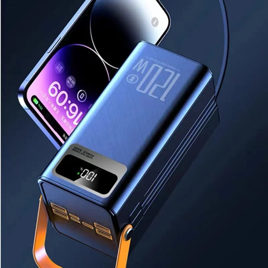 120W Power Bank – Built-in Cable Fast Charging Portable Charger