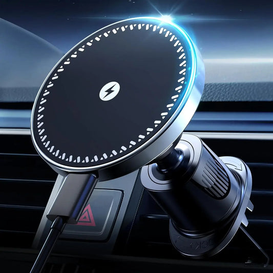15W Magnetic Wireless Car Charger – Air Vent Phone Holder for iPhone