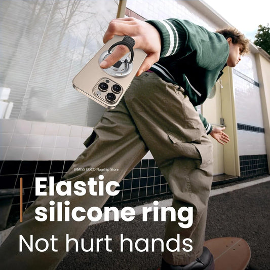 3-in-1 Magnetic Phone Grip Stand – Double-Sided Ring Holder for iPhone