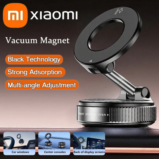 Magnetic Car Phone Holder – Foldable Vacuum Mount, Multi-Angle Adjustment