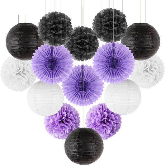 15pcs/lot Tissue Paper Lantern Pom Flower Rosette