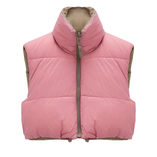 Women warm sleeveless parkas high collar waistcoat blxck norway™