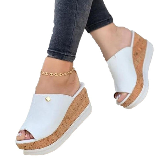 Women's wedge platform slide on sandals