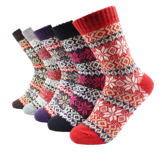 5 Pairs winter women's thicken thermal wool cashmere snow socks blxck norway™