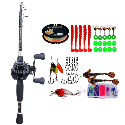 Telescopic Casting Fishing Combo Portable Ultralight Rod Full Kit