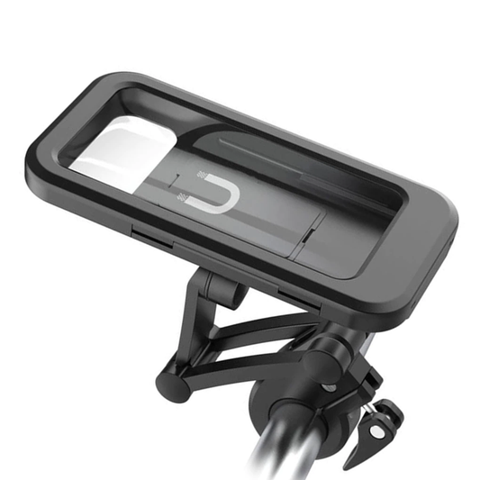 Folding rainproof bicycle mobile phone holder