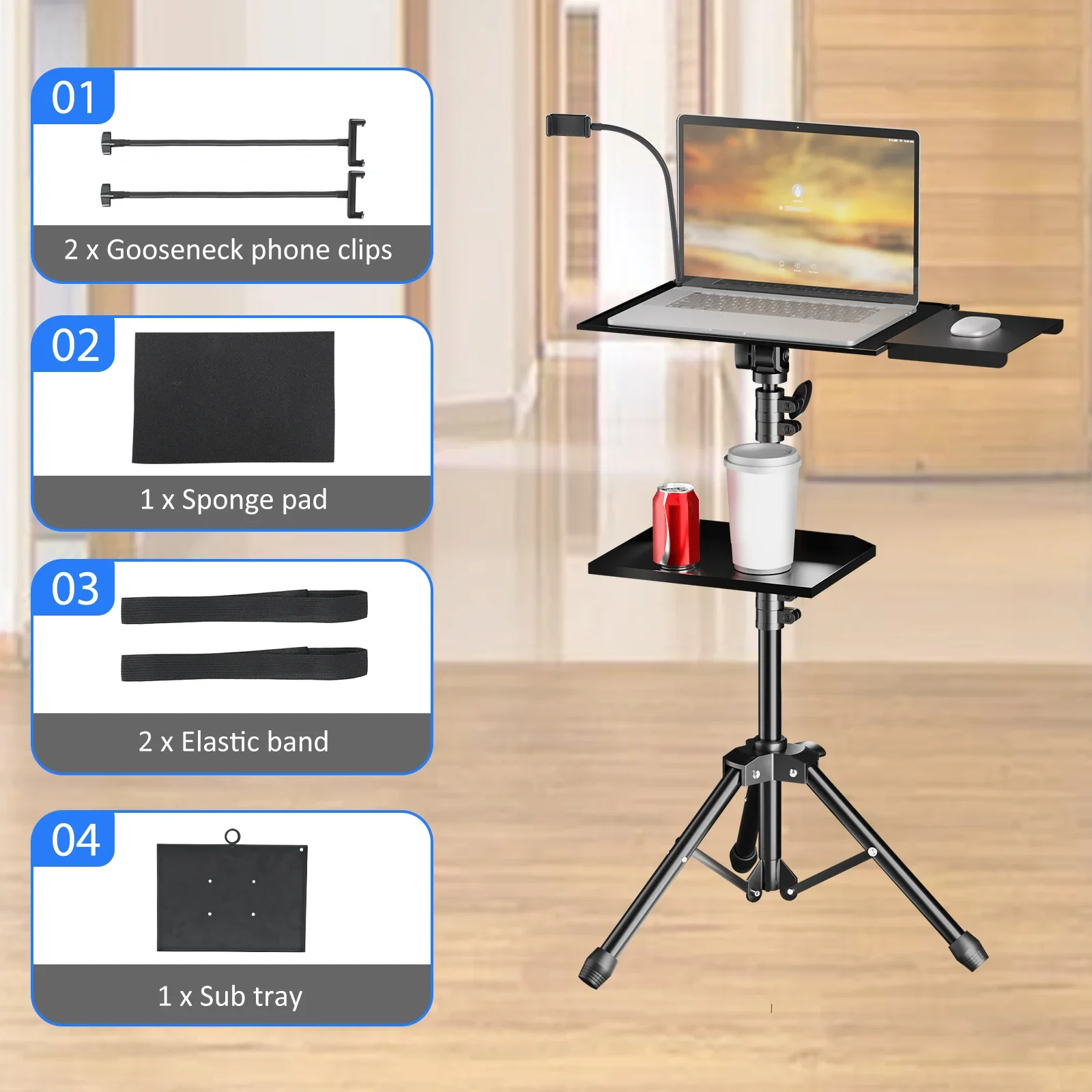 Projector And Laptop Portable Stand Adjustable Height