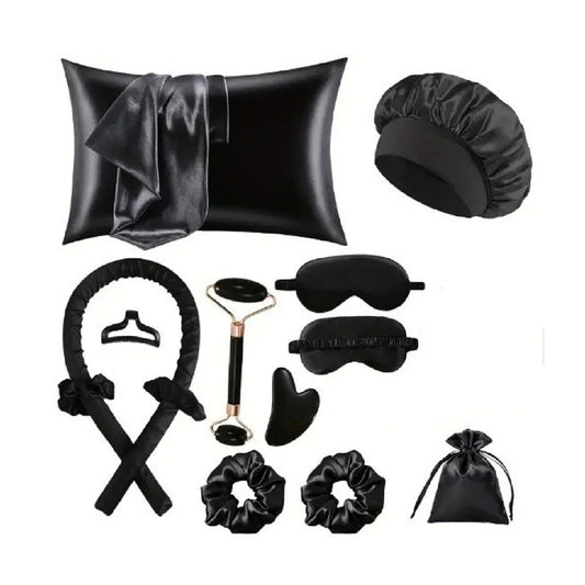 Mulberry Silk Sleep Set – Pillowcase Eye Mask Gua Sha and Face Roller