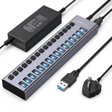USB 3.1 Hub 10Gbps Multi-Port Data Transfer Hub with Individual Switches