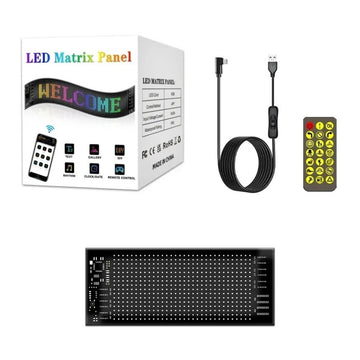 LED Matrix Pixel Panel Scrolling Bluetooth App-Controlled USB Advertising Sign