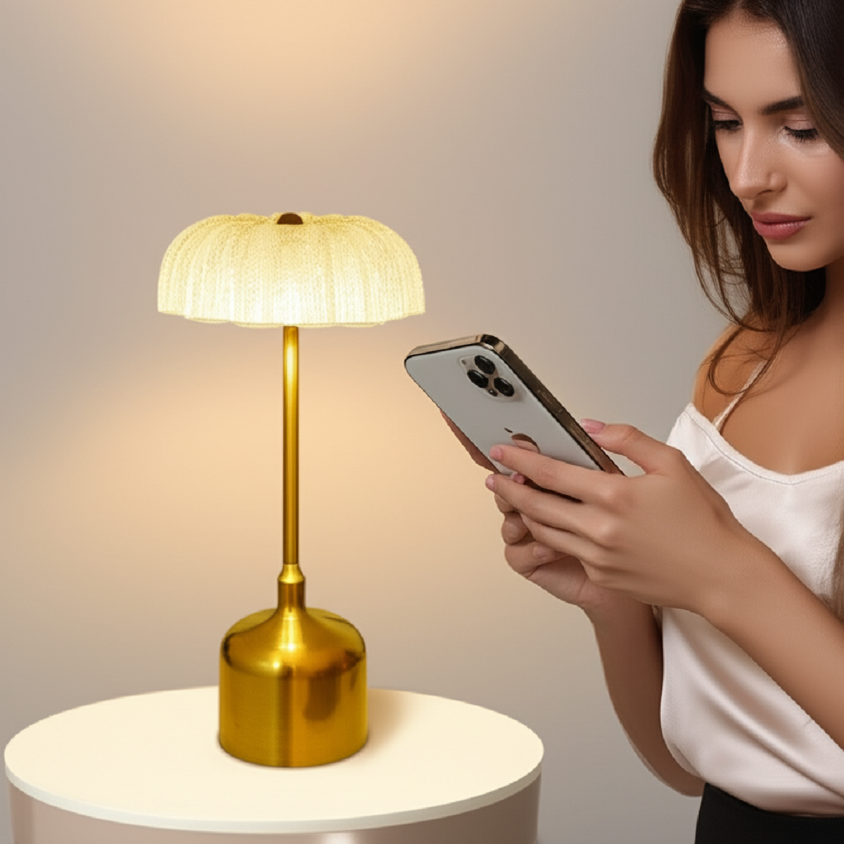 Retro Bar Table Lamp – Rechargeable LED Touch Dimming Night Light