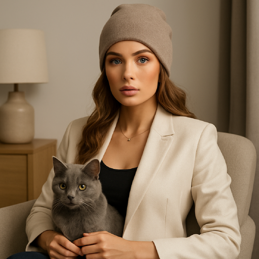 Pure Cashmere Winter Hat – Double-Layer Knit Beanie for Men & Women