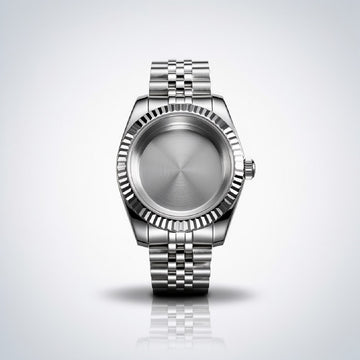 Fluted Bezel Watch Case – Stainless Steel Case with Sapphire Glass