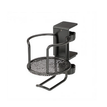 2-in-1 No-Drill Desk Cup Holder – Adjustable 360° Rotating Clamp Stand
