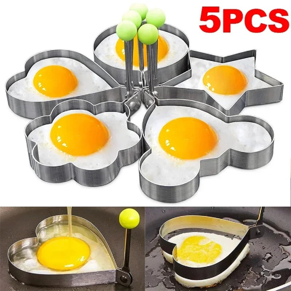 Stainless Steel Fried Egg Mold Heart Pancake Maker