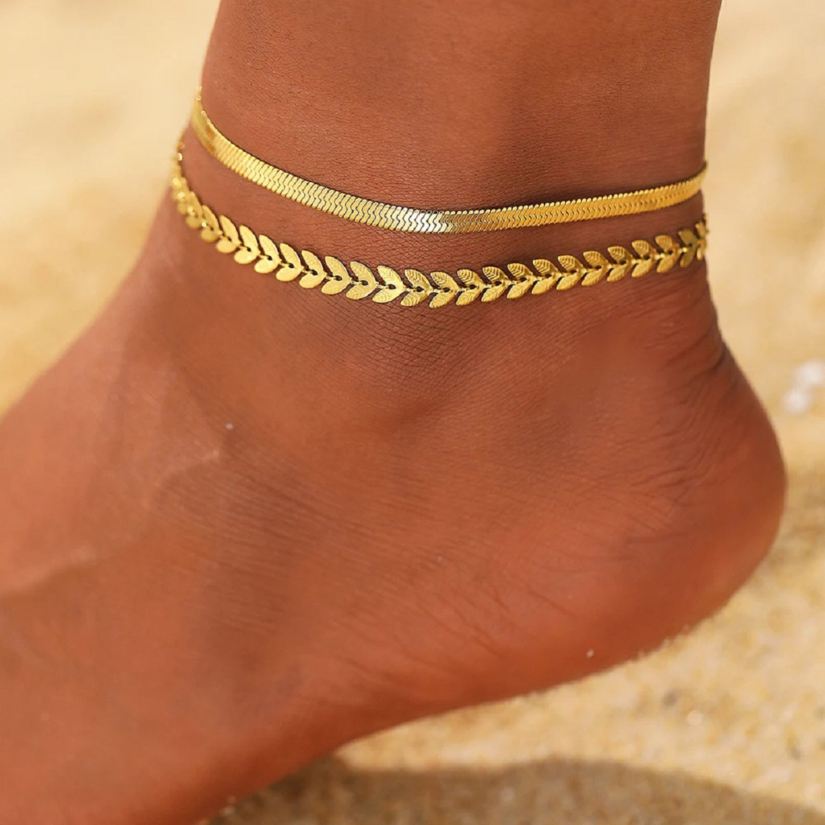 Stainless Steel Anklet Creative Splicing Chain Anklet