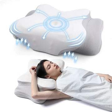 Ergonomic Memory Foam Neck Pillow Butterfly Cervical Support Sleep Pillow