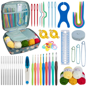 Crochet Hook Set – Ergonomic Colorful Hooks with Needles & Stitch Markers