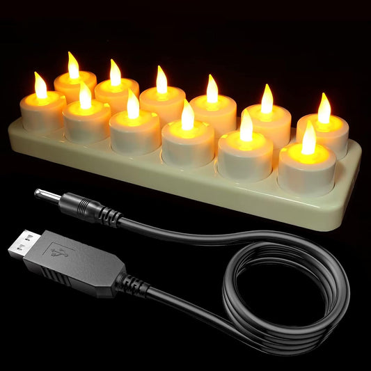 12Pcs LED Candle Flickering Flame Candle Night Light Tea