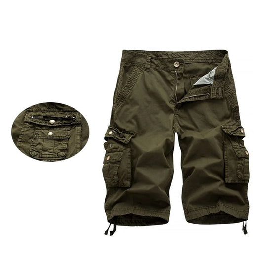 Men’s Cotton Cargo Shorts – Summer Military Tactical Streetwear with Multi Pockets