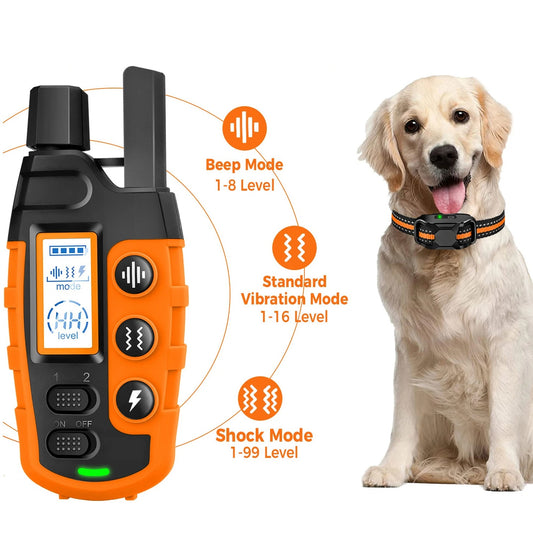 3300-ft Waterproof Dog Training Collar – Remote Shock and Vibration for 5-120 lbs Pets