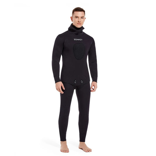 3mm Camouflage Neoprene Wetsuit Set Hooded Two-Piece Diving Suit for Men