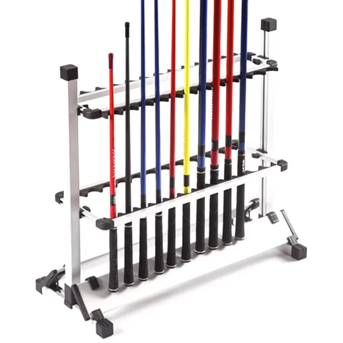Stand Up Rod Rack Aluminum Fishing Rod Rack – 24-Rod Freestanding Storage Stand