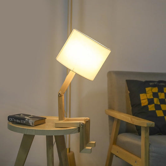 Robot Shape Wooden Table Lamp