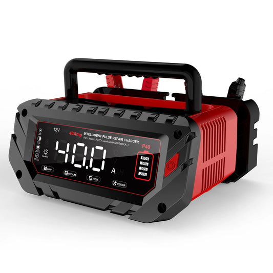 480W Smart Battery Charger 6V/12V/24V 40A for Lithium & Lead-Acid Batteries
