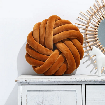 Nordic Style Three-strand Rope Coiled Round Pillow