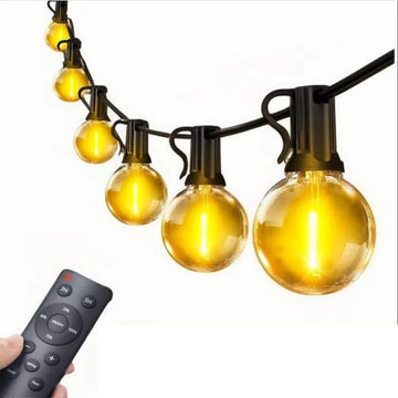 G40 Outdoor String Lights 24V Shatterproof Patio Lights with Remote Control