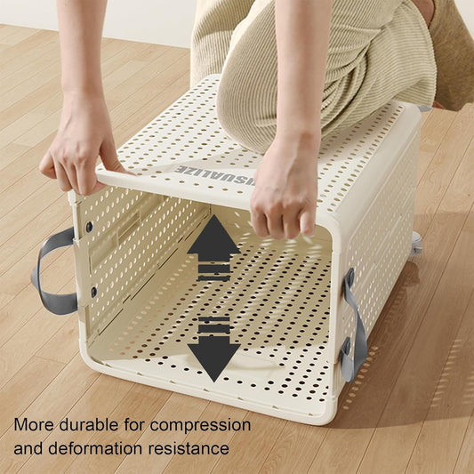 Portable Storage Folding Laundry Basket with Wheels