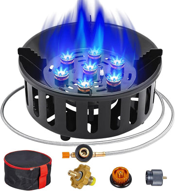Camping Stove – 7-Core High-Power Portable Gas Burner with Ignition