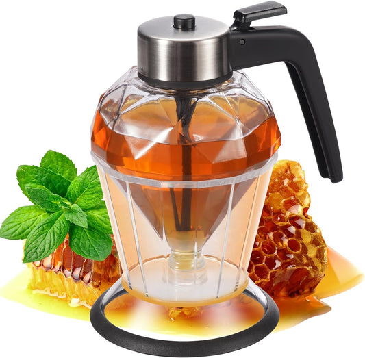 Glass Honey Dispenser with Stand Base