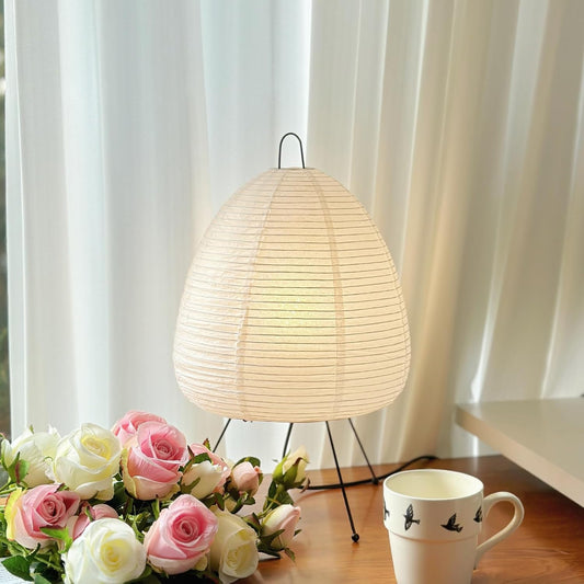 Dimmable Japanese Printed Rice Paper Lantern Table Lamp