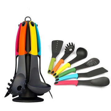 7-Piece Nonstick Nylon Utensil Set – Spoon Turner Spatula and Ladle