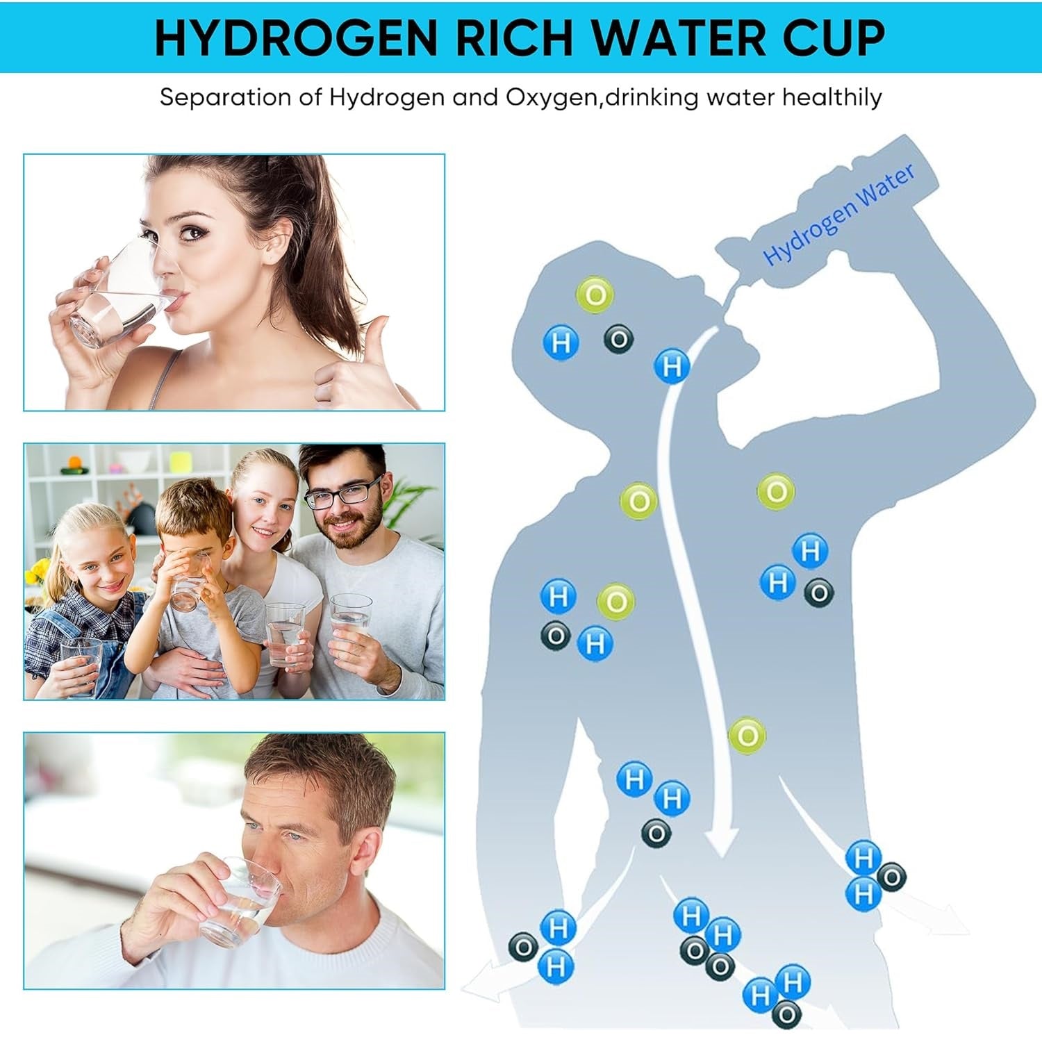 Electric Hydrogen Rich Water Generator Bottle