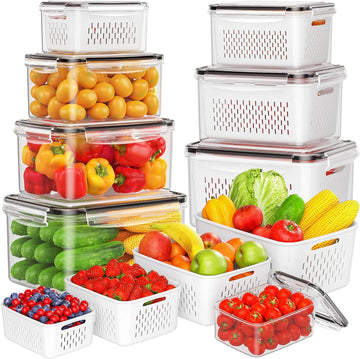 Refrigerator Storage Box Fridge Organizer Fresh Vegetable Fruit Drain Basket