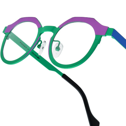 Pure Titanium Eyeglasses – Vintage Round Frame Retro Japanese Eyewear