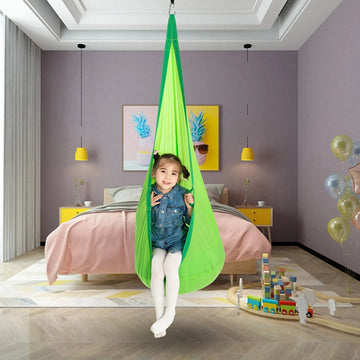 Children's Hanging Hammock Chair with Inflatable Pillow