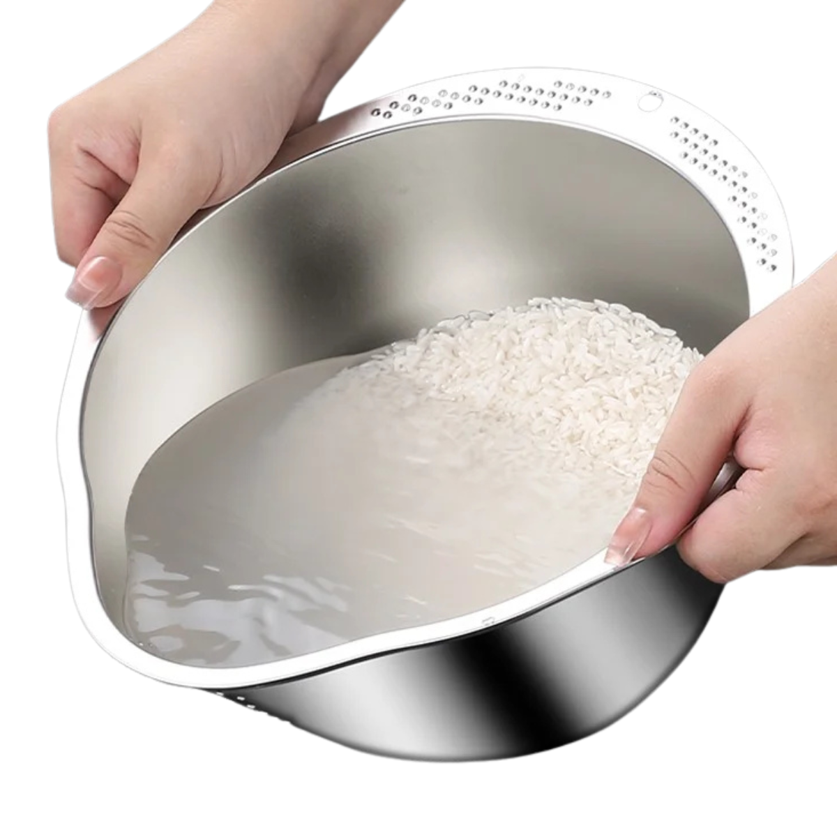 Rice Strainer Bowl – Stainless Steel Washing And Colander for Kitchen