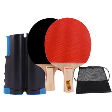 Retractable Table Tennis Net Set with Paddles Expandable Ping Pong Kit for Any Table
