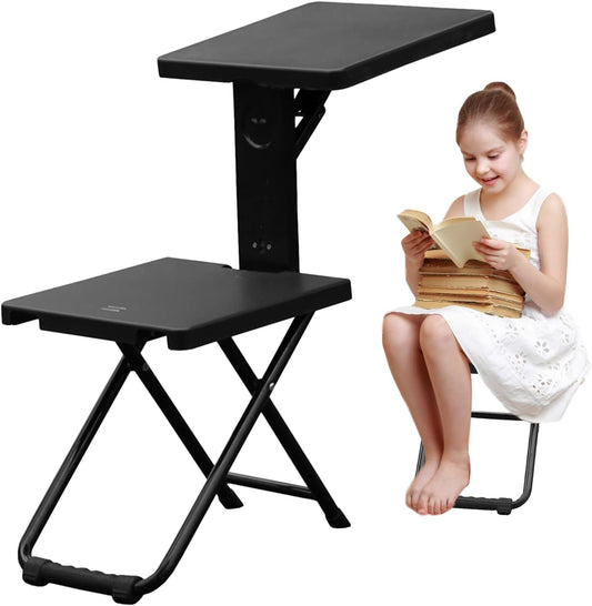 2-in-1 Foldable Seat with Side Table 150kg Camping Chair with Carry Handle