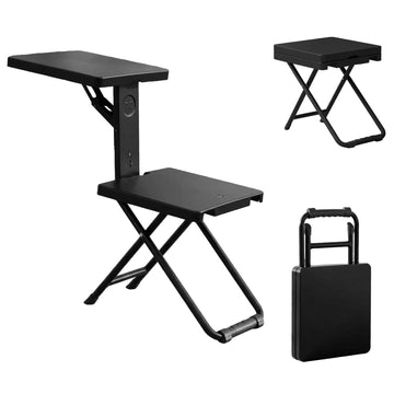 2-in-1 Foldable Seat with Side Table 150kg Camping Chair with Carry Handle